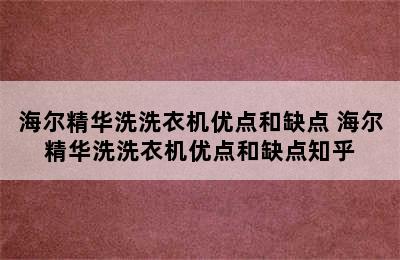 海尔精华洗洗衣机优点和缺点 海尔精华洗洗衣机优点和缺点知乎